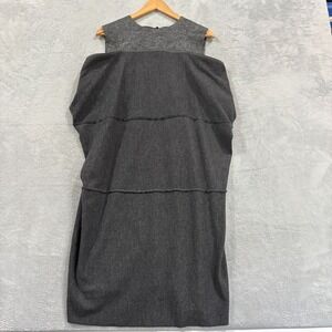 MARITHE FRANCOIS GIRBAUD‎ Dress US 27 Cold Shoulder Wool Blend Midi Lagenlook